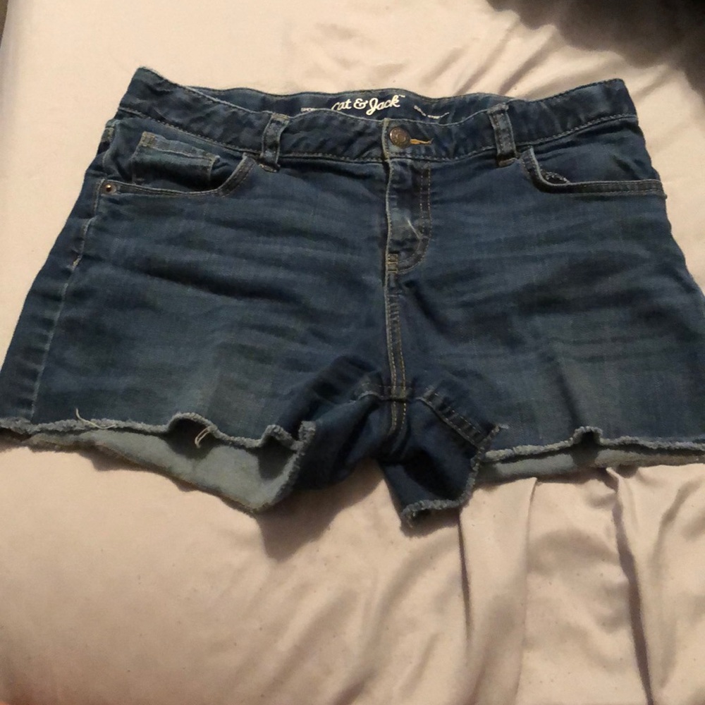 Jean shorts.